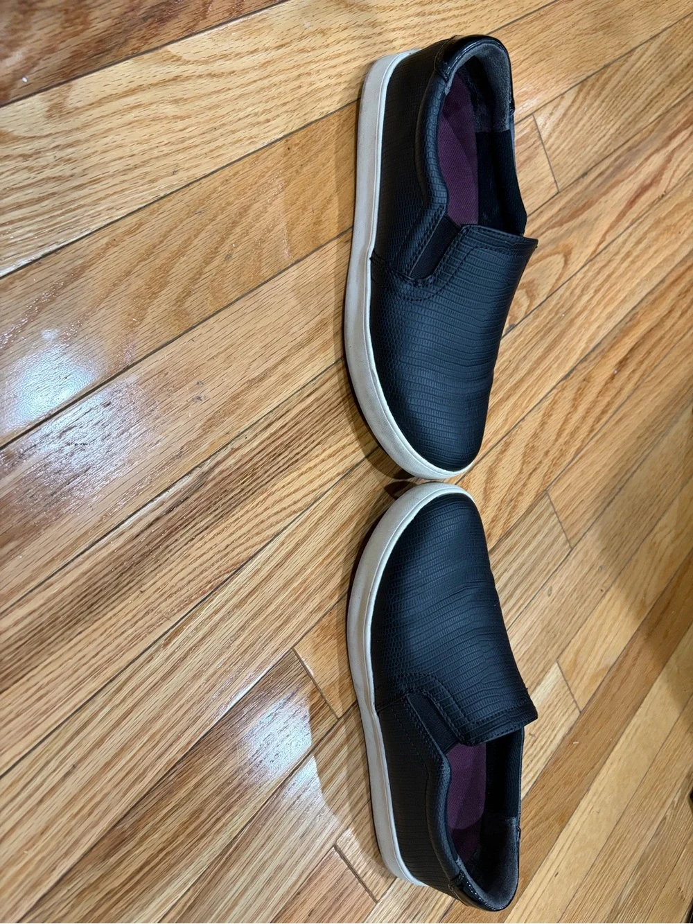 Dr. Scholl's Black Slip-On Sneakers with White Sole